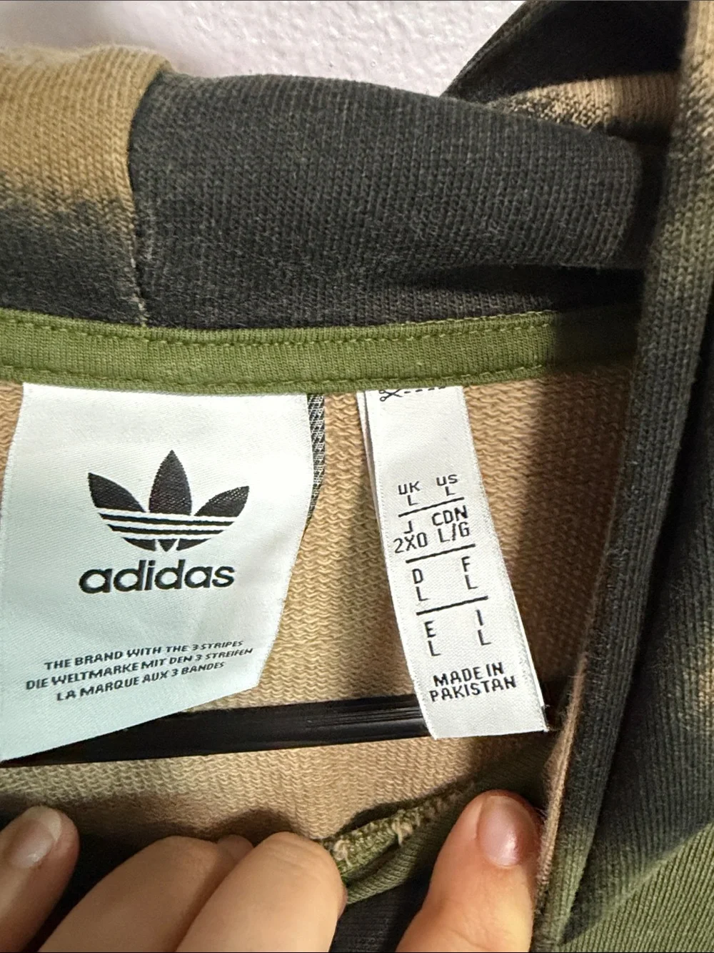 adidas Men’s Camo Hoodie in Green and Black